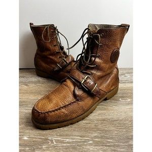 Vintage Polo By Ralph Lauren Brown Leather Ranger Boots Mens Size 9 D